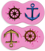 Hengke 2Pcs Rudder, Anchor, Silicone Molds For Pirate Party Pudding, Pan... - $12.19