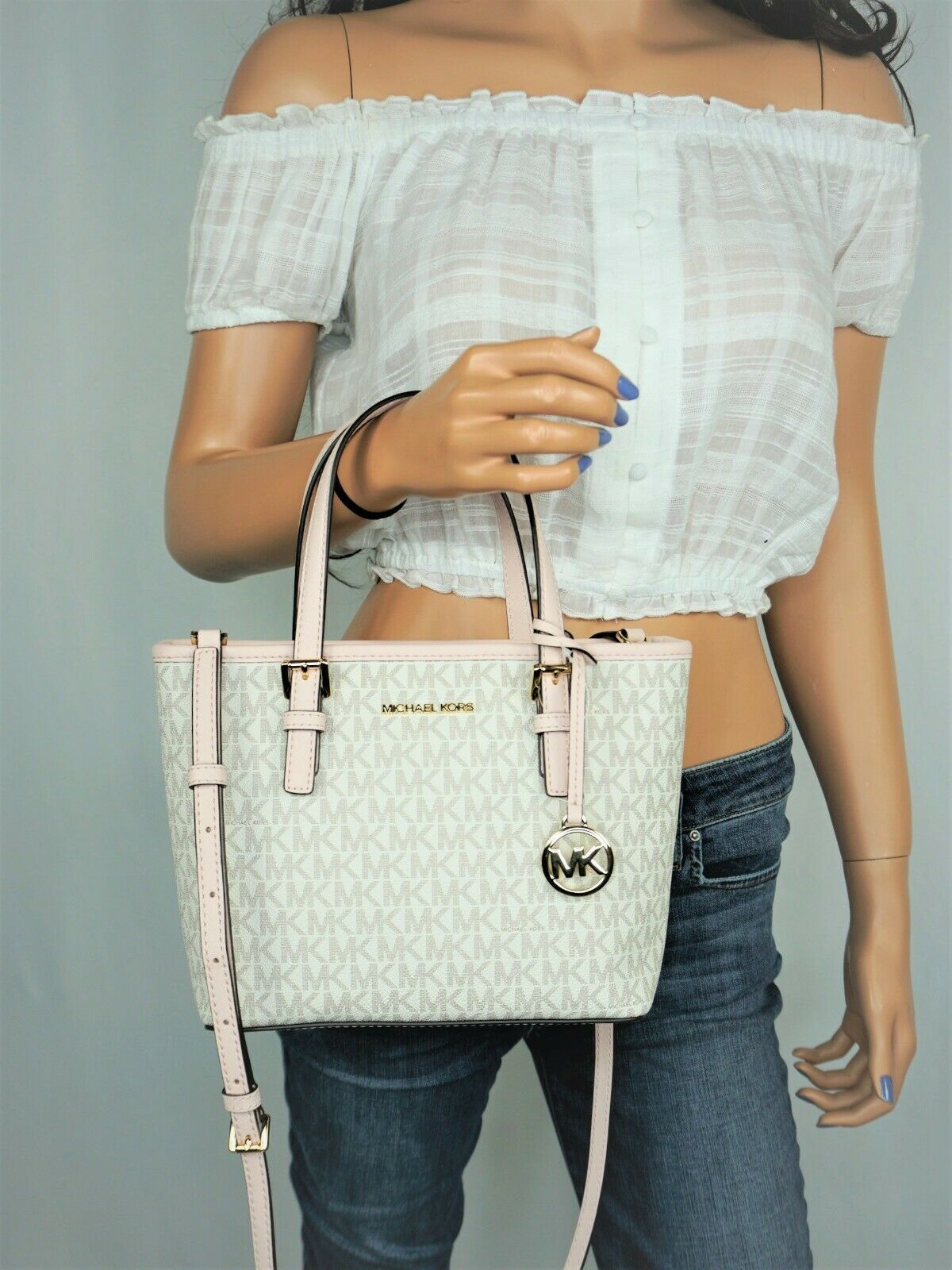 MICHAEL KORS JET SET TRAVEL XS CARRYALL TOTE CONVERTIBLE SHOULDER BAG