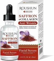 Saffron + Collagen Anti Wrinkle Facial Serum w Vitamins C Serum Hyaluron... - $13.99