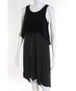 All Saints Black Silk Overlay Asymmetrical Hem Dress Sleeveless 0 extra ... - $49.49