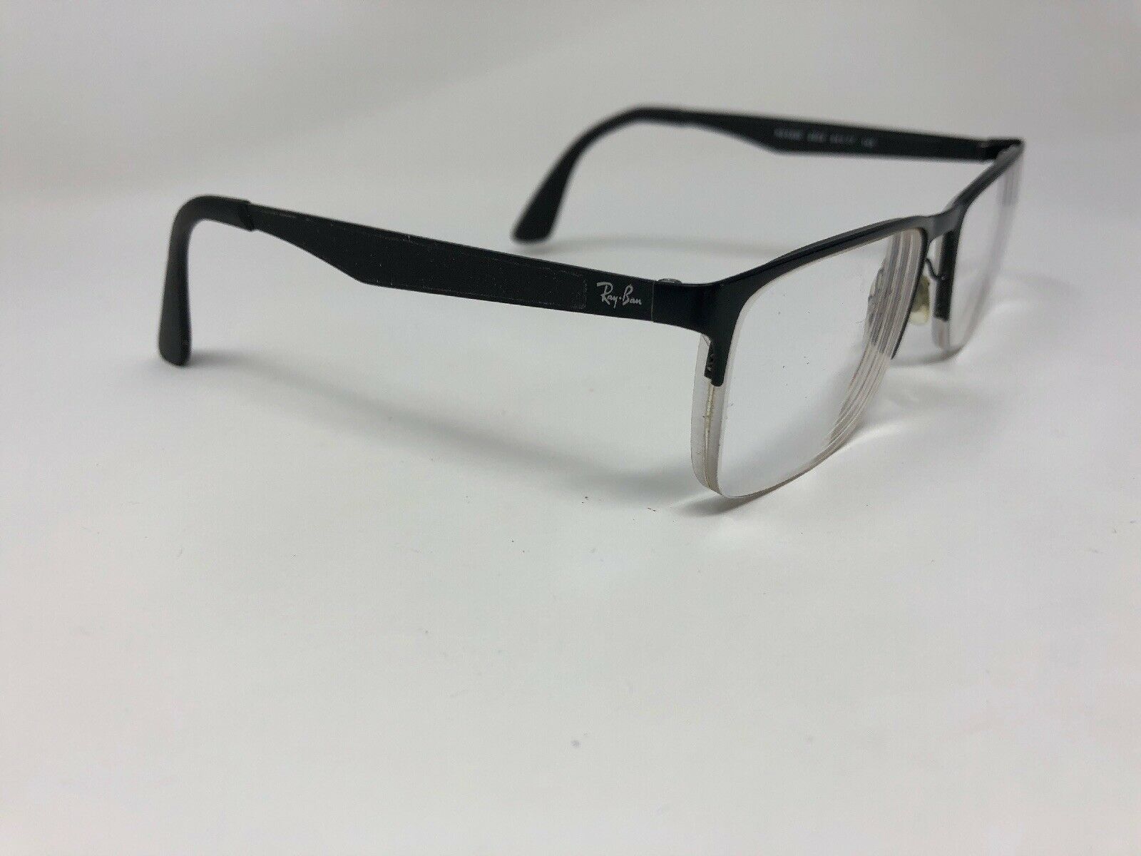 RAY-BAN Eyeglasses Frame RB6335 2503 Half Rimless 54-17-145 Black Matte ...