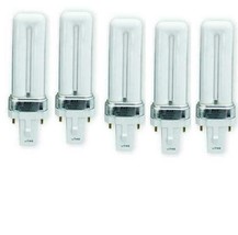 5x lot GE F5BX/827/ECO Biax 5W T4 PL Plug-In compact Fluorescent Light Bulb - $24.74