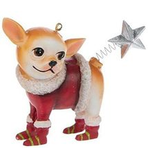 Chihuahua Dog Shaped Ornament w Santa Suit Star on Tail Robert Stanley Home and  - $19.79