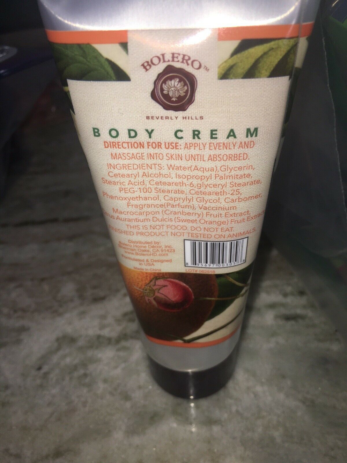 BOLERO BEVERLY HILLS Cranberry & Sweet Orange Body Cream Travel Size 3