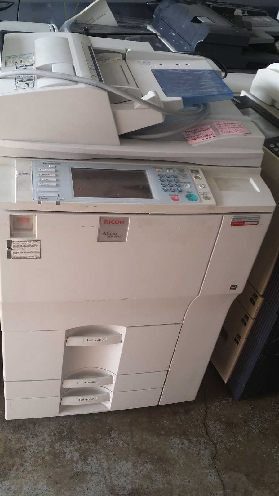 Ricoh Aficio MP 5500 Black & White Copier Copiers