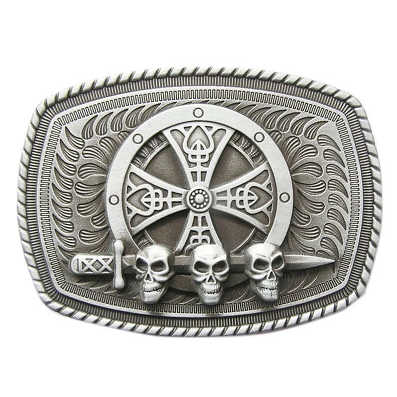 New Vintage Celtic Shield Skull Sword Belt Buckle Gurtelschnalle Boucle de ceint