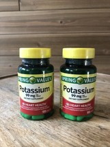 (2) Spring Valley Potassium 99mg - 100 Caps Each Dietary Supplement Exp 2/23 - $14.92
