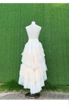 CREAM High Low Tulle Skirt Party Skirt Plus Size Hi-lo Ruffle Layered Tutu Skirt image 8