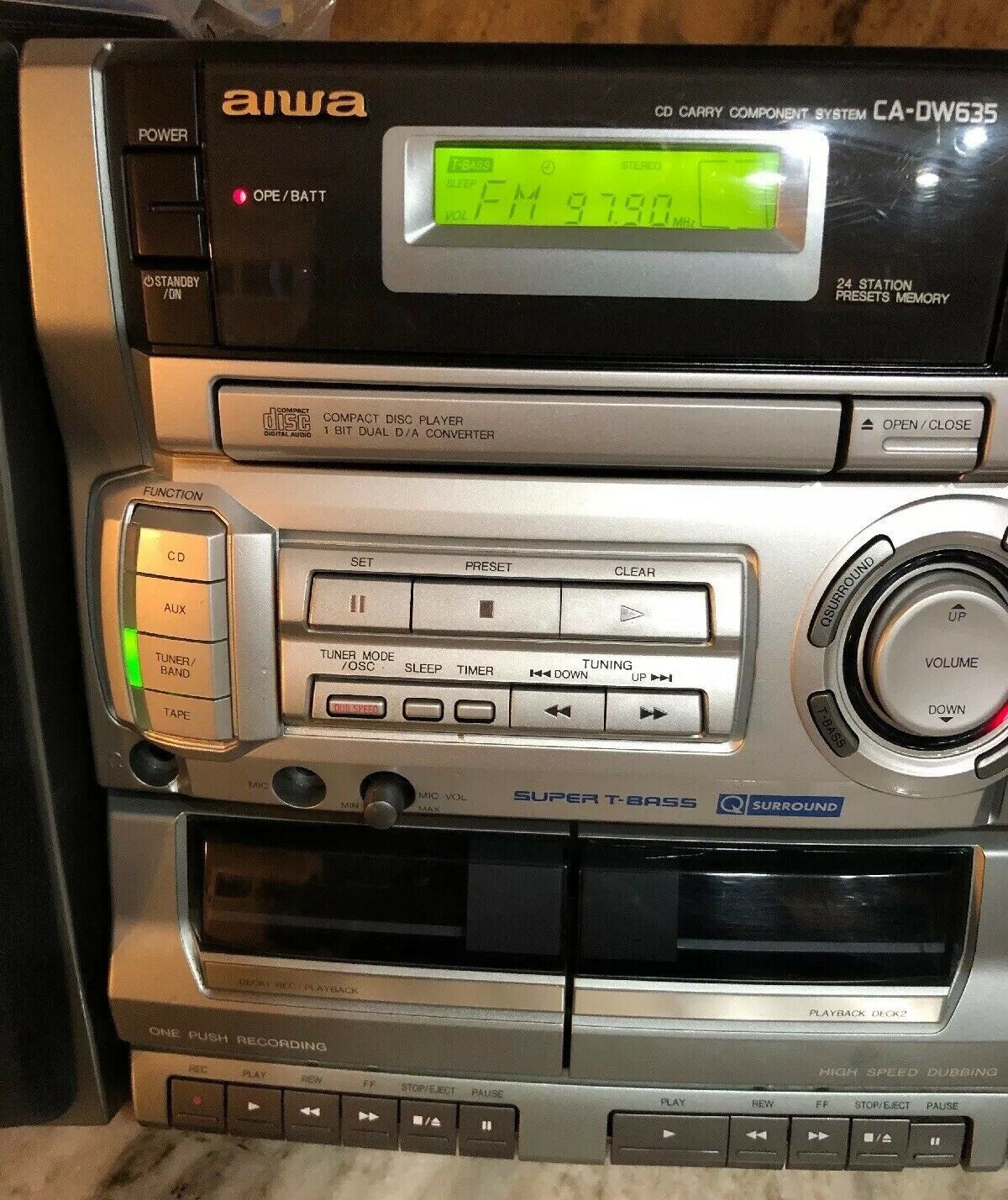 Aiwa CADW635 AM FM Radio/Cassette Boombox CD Player Is Fixer Upper