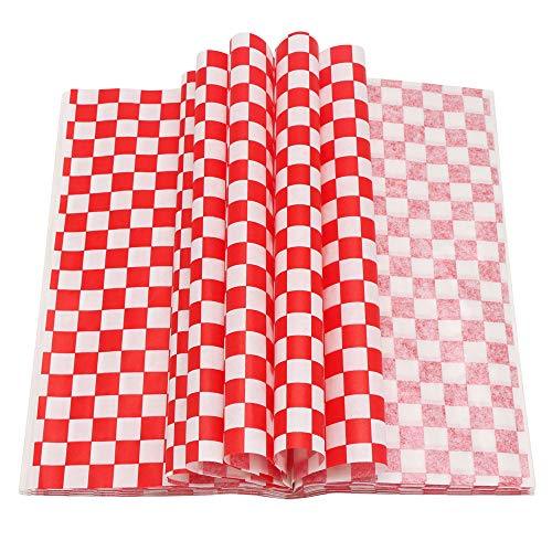 200pcs Sandwich Wrap Paper, Eusoar Checkered Dry Wax Deli Paper Sheets ...