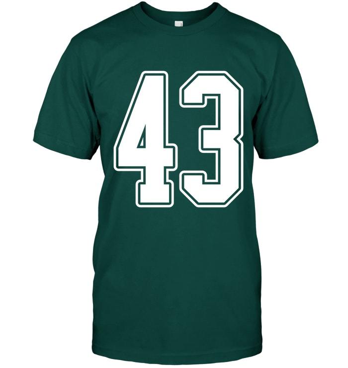 43 White Outline Number 43 Sports Fan Jersey Style T Shirt - T-Shirts ...