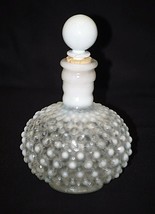 Moonstone Clear Opalescent Hobnail Anchor Hocking Wrisley Cologne Bottle... - $14.84