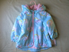 Carter's Lined Infant Jacket Sky Blue Size 12 month Unicorns Pattern NWT - $20.74