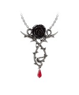 Alchemy Gothic P928 - Carpathian Rose Necklace pendant romance black red... - $53.00