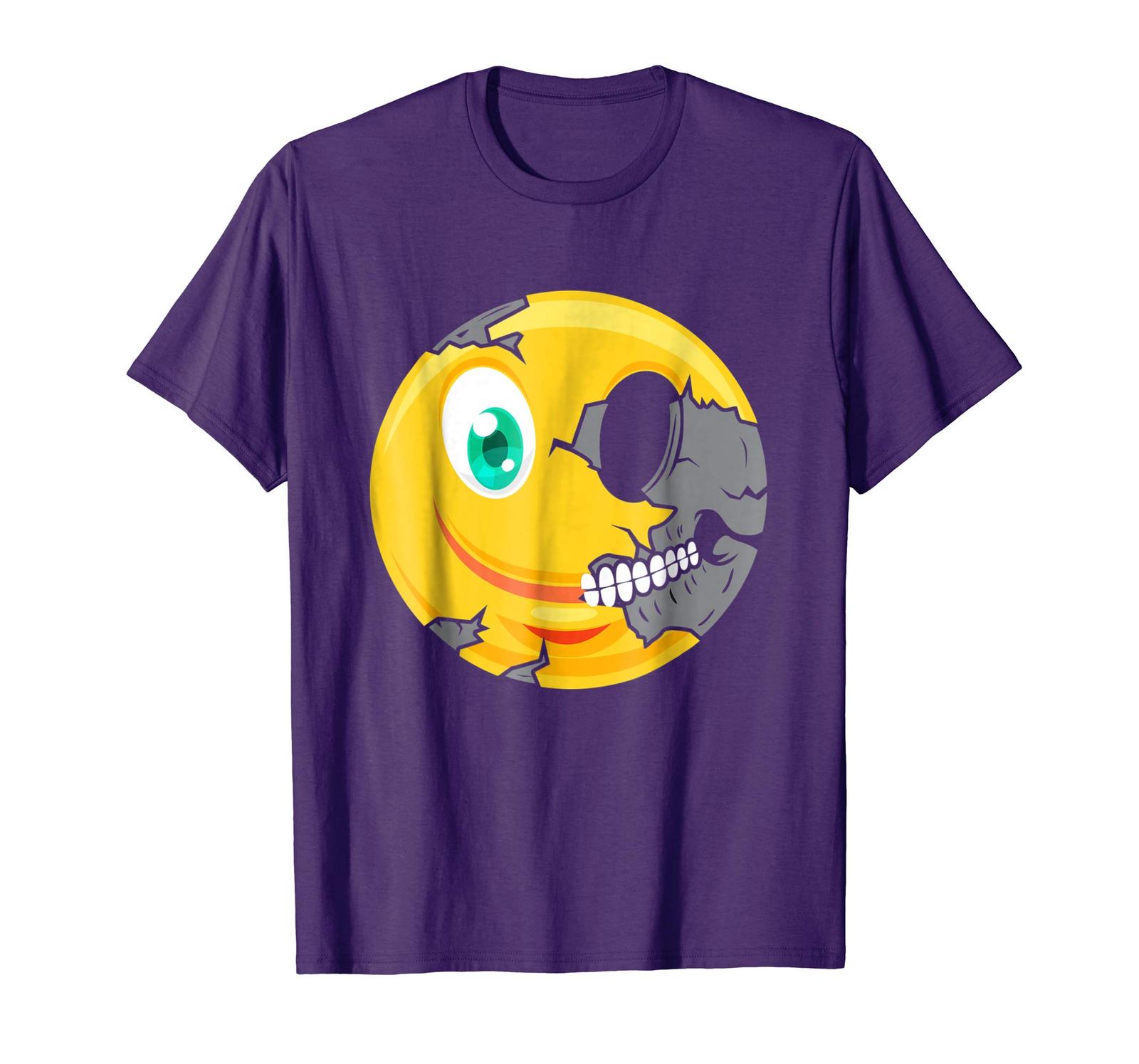 Halloween Shirts Skull Emoji TShirt Skull Shirt Emoji Halloween