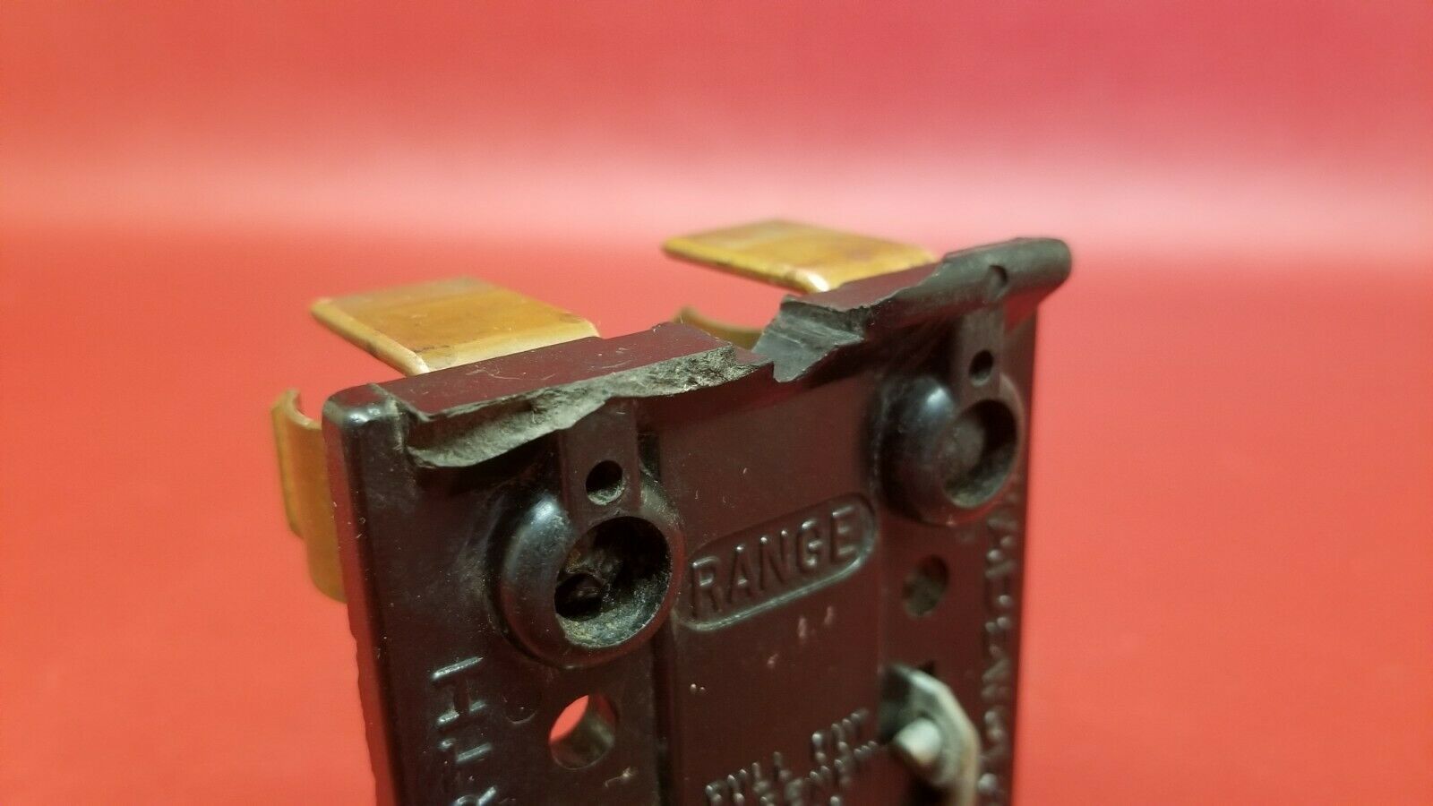 WADSWORTH RANGE FUSE PULLOUT FUSE HOLDER 60 AMP VINTAGE Chipped $ave
