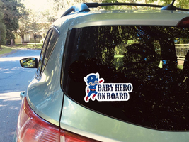 Super hero Captain America baby on board car sign decal vinyl sticker - $12.00