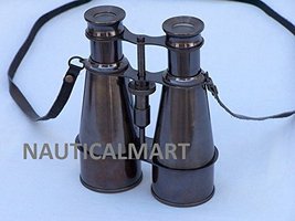 Nautical Captain's Oil-Rubbed Bronze Binoculars with Leather Case 6" image 3