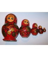 Vintage five 5 piece set Babushka Babuska Matryoshka nesting dolls made ... - $45.00
