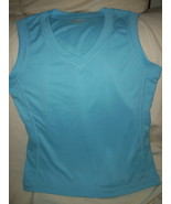 xersion women`s active shirt aqua sleeveless closeout no tag - $5.45