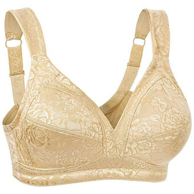 Women Full Coverage Push Up Bra Wirefree Non Padded Bralette Vintage ...