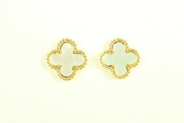 Mini Gold Plated Mother of Pearl Motif Earrings - $30.00