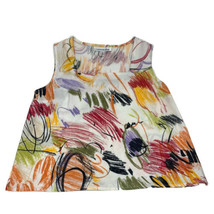 Caroline Rose Womens 100% Linen Colorful Art-to-Wear Top Tank Size Medium - $40.10