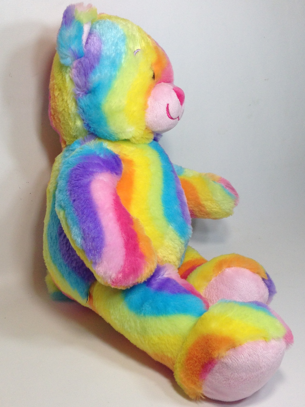 Build A Bear Pastel Stripes Teddy Rainbow Stuffed Animal Plush