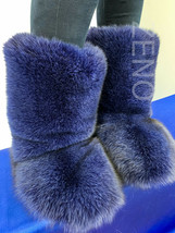 Double-Sided Blue Fox Fur Boots For Outdoor Eskimo Fur Boots Blue Arctic Boots
