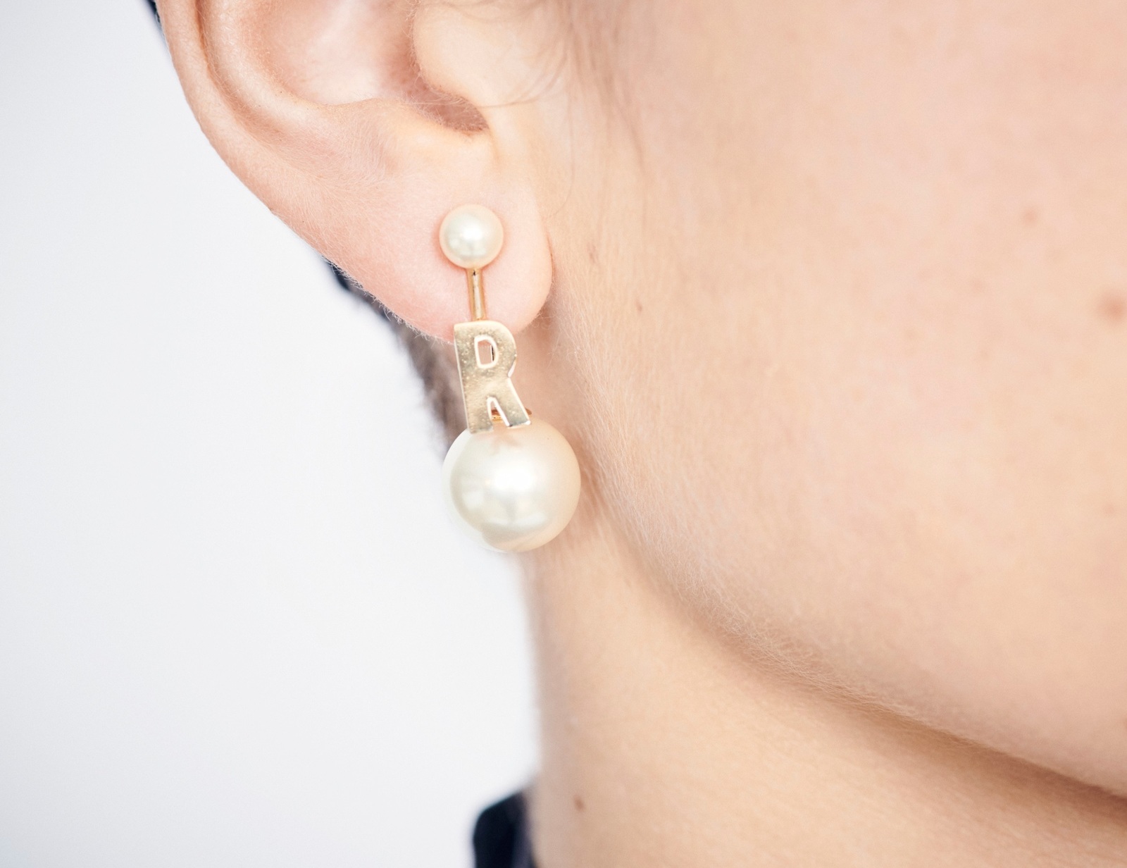christian dior initial earrings