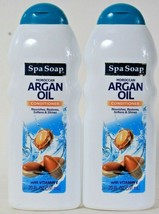 2 Bottles Spa Soap 20 Oz Moroccan Argan Oil Nourishing Conditioner