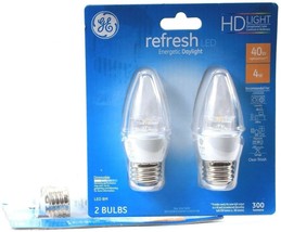 2 GE Refresh LED EnergeticDaylight Clear Finish 40w 300 Lumens Dimmable