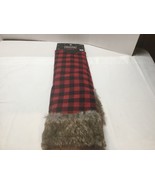 The Christmas Shoppe 48&quot; Plaid Flannel Tree Skirt with Fur New - $24.75