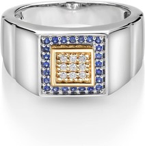 2.50 Ct Round Cut Blue Sapphire Men&#39;s Wedding Ring 14k White Gold Finish - $129.99