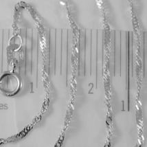 18K WHITE GOLD MINI SINGAPORE BRAID ROPE CHAIN 18 INCHES 1.2 MM MADE IN ITALY image 3