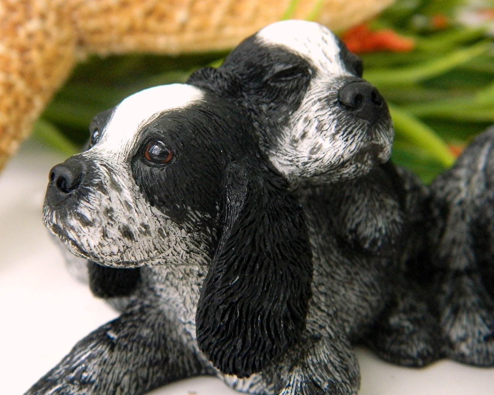 blue roan cocker spaniel figurine