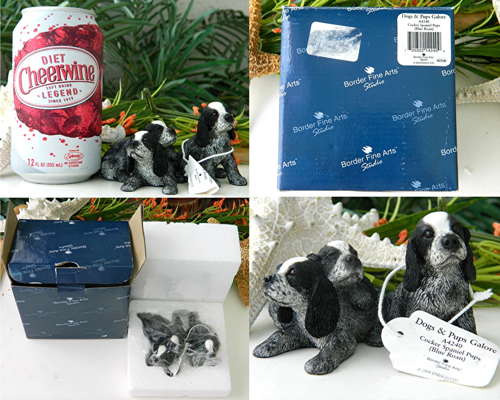 blue roan cocker spaniel figurine
