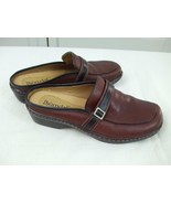 Bjorndal Woman&#39;s Shoes Sz 7 Zyla Mules Slides Slip On Brown Leather Blac... - $24.70