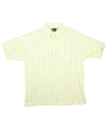 VTG London Fog Mens Size Large Yellow Geometric Polo Shirt - $14.84