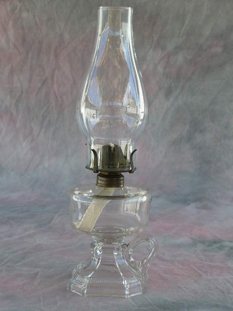 Antique Kerosene Oil Finger Lamp Clear Glass Circa SKU Lamps