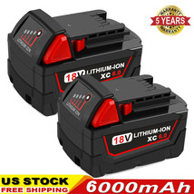 Qty2 For Milwaukee M18 Lithium Xc 6.0Ah 18V Extended Capacity Battery 48-11-1860 - $75.99