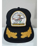Vintage Black Burlington Northern RR Road Runner Hat Cap with Gold Leaf ... - $39.95