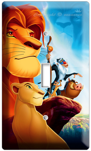 NEW LION KING SIMBA DISNEY'S 3D MOVIE SINGLE LIGHT SWITCH WALL PLATE COVER DECOR