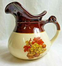 McCoy  USA Art Pottery Large Picture Vase Harvest Fruit &amp; Nuts Brown 7” ... - $65.95