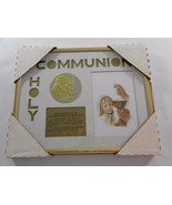 First Holy Communion Gold Toned Frame Remembrance Saying Sacrament Vintage - $12.86