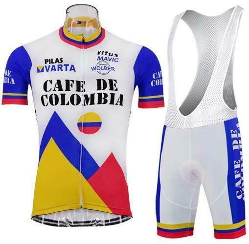 1986 CAFE DE COLOMBIA Cycling Jersey Retro Road Pro Bike MTB Short Sleeve Bike