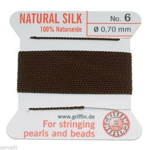 GRIFFIN Carded Silk Beading Cord Size #6 Pick Color