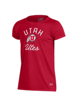Under Armor NCAA Utah Utes Youth Girls Short Sleeve Performance Tee, Red, Medium - $11.81