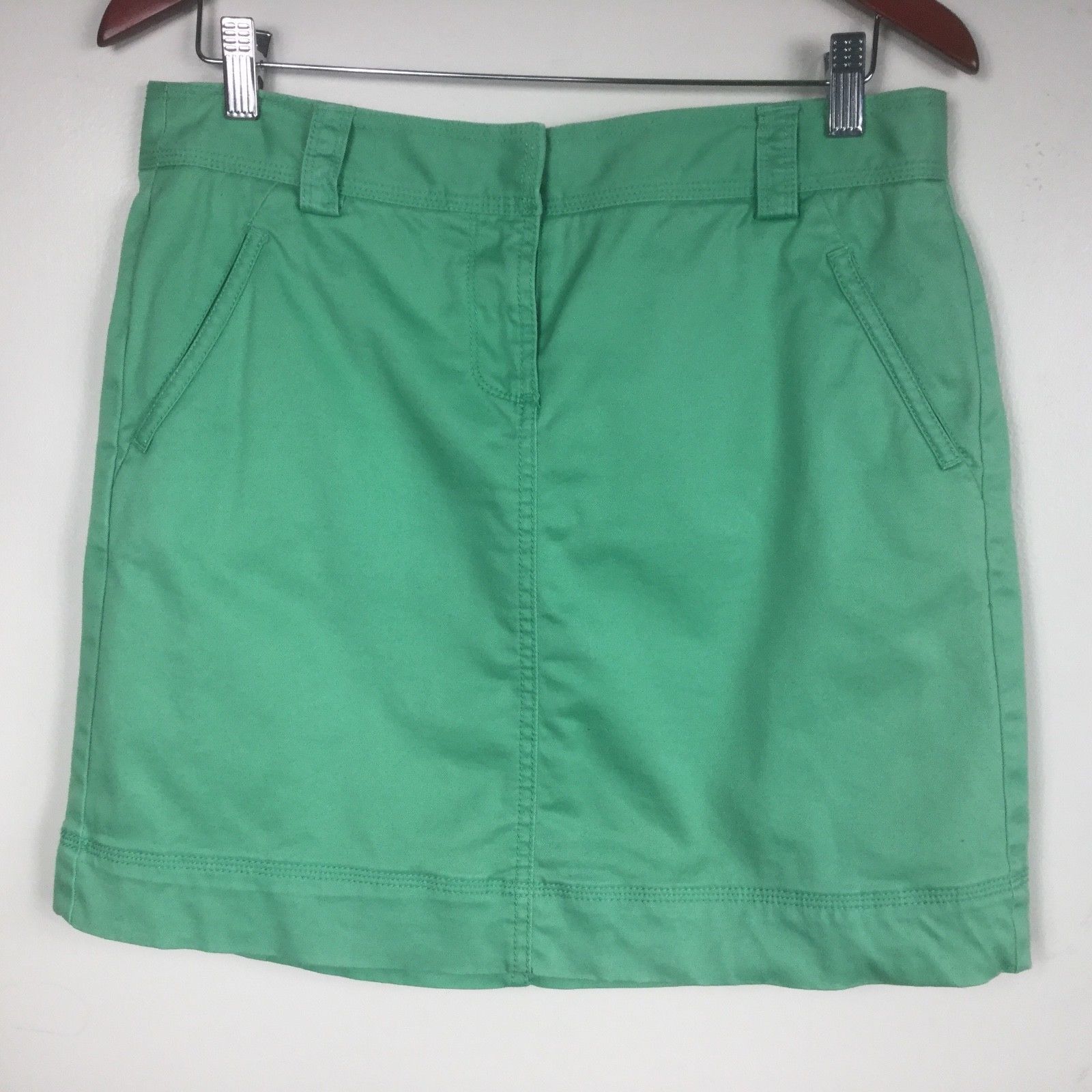 LL Bean Women Skirt Knee Length Straight Cotton Green Size 8 - Skirts