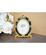 Vintage Victorian Style Crystal Oval Free Standing Desk  Photo Frame 3.5... - $16.00